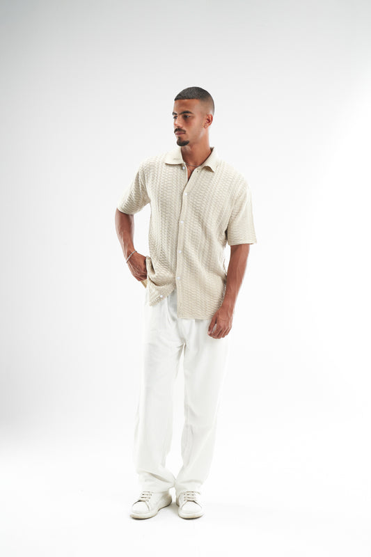 Creamy Shirt Knitted