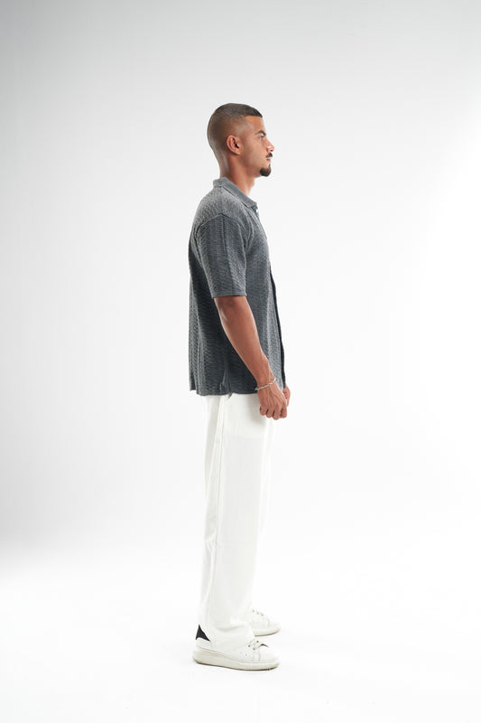 Grey Shirt Knitted