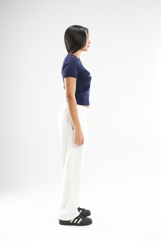 Mauve Star Cropped Knitted