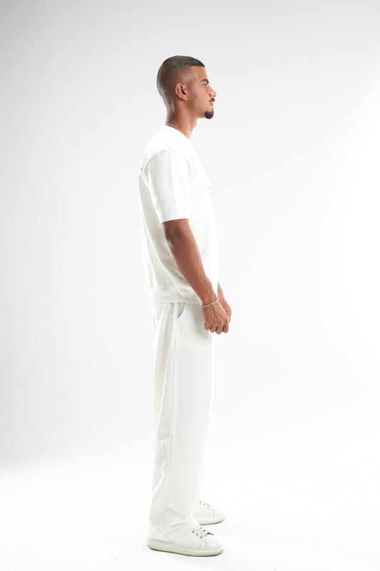 White Born A Star Round Knitted