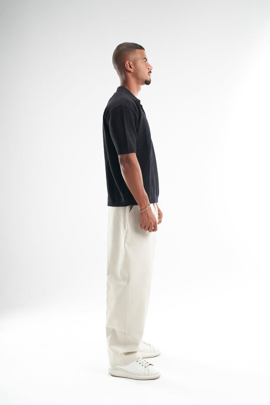 Black Polo Knitted