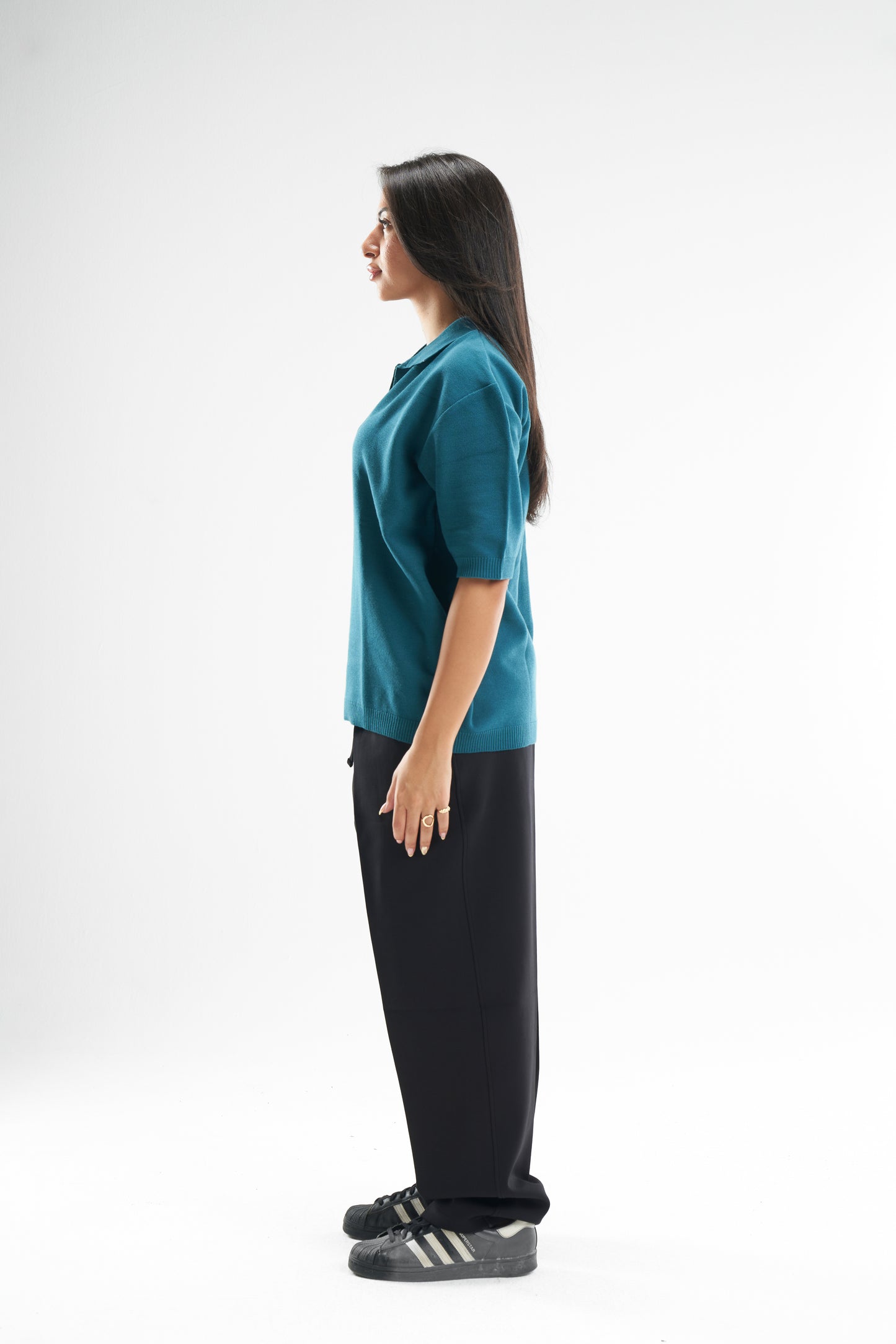 Turquoise Polo Knitted