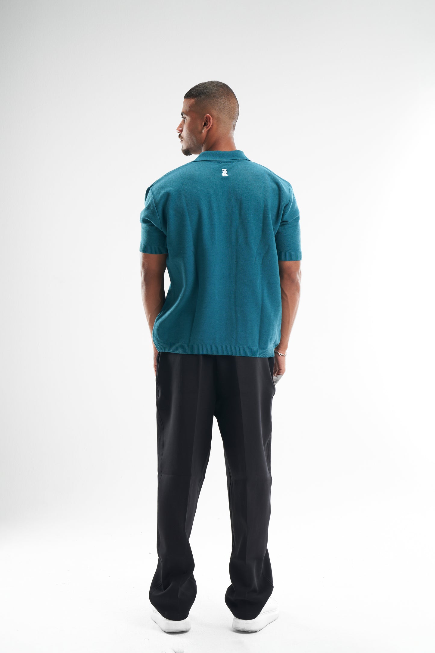 Turquoise Polo Knitted