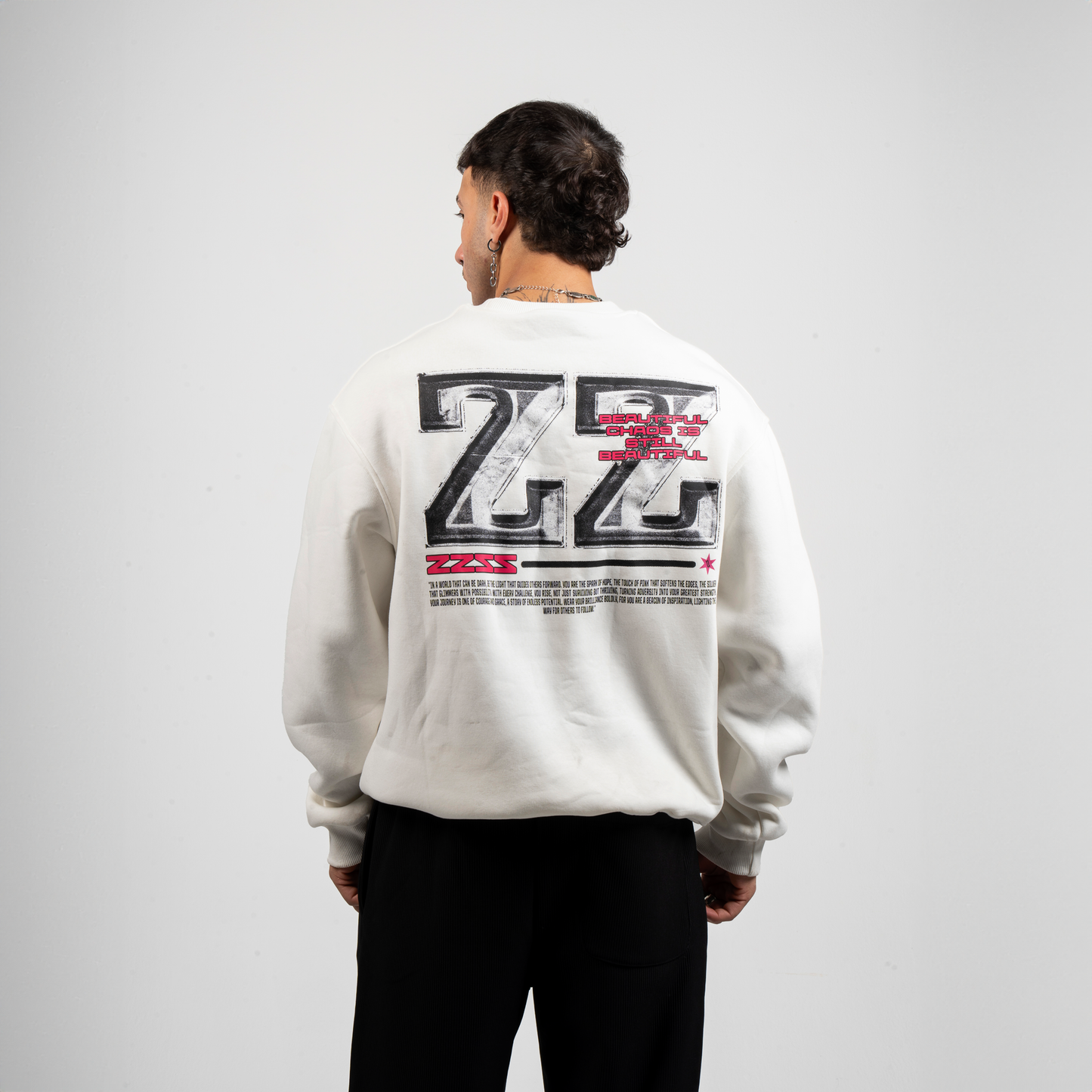 White Chaos crewneck