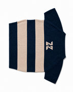Navy & Cream Stripe Knit Crop Top