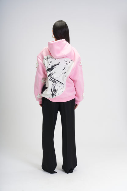 Pink Savage Star Hoodie
