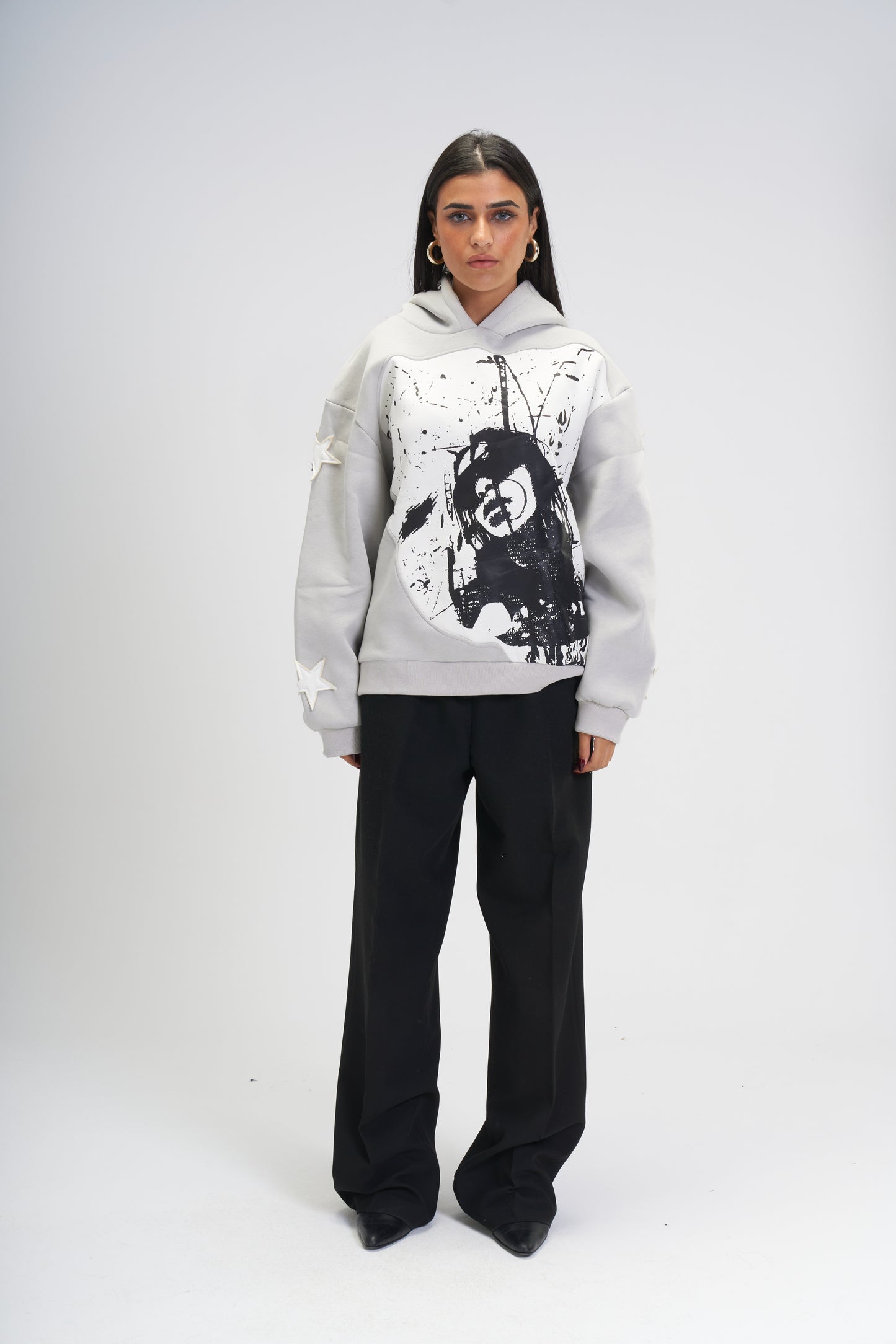 Grey Savage Star Hoodie