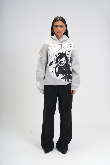 Grey Savage Star Hoodie