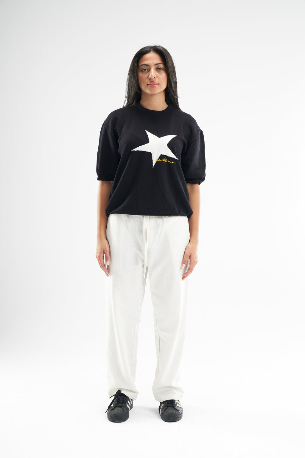 Black Born A Star Round Knitted
