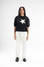 Black Born A Star Round Knitted