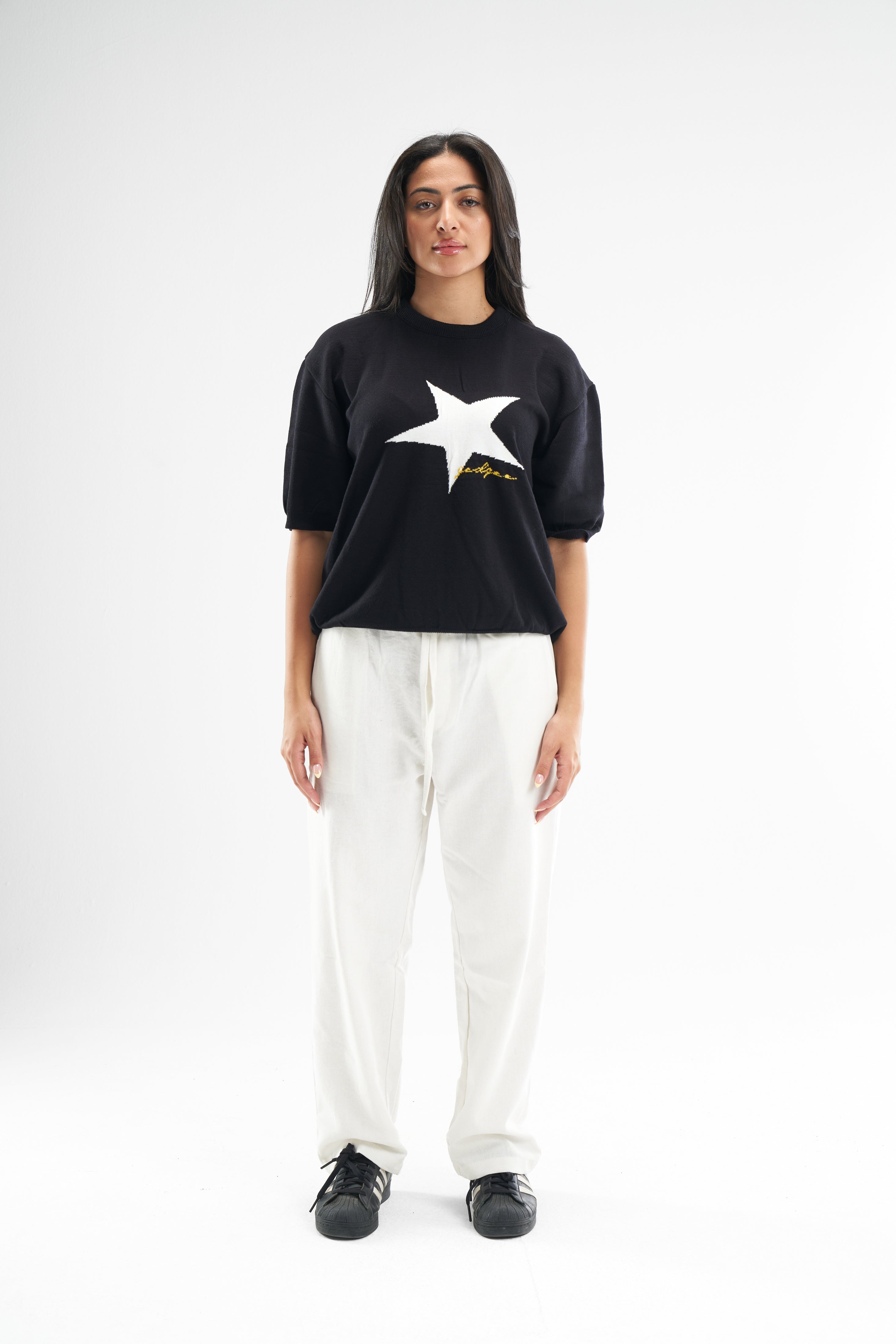 Black Born A Star Round Knitted