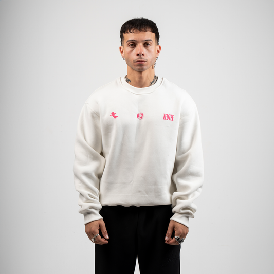 White Chaos crewneck