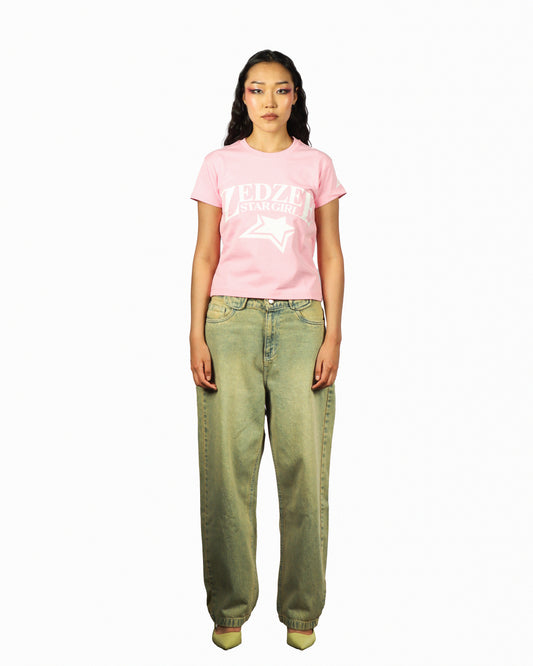 Star Girl Pink Cropped T-shirt