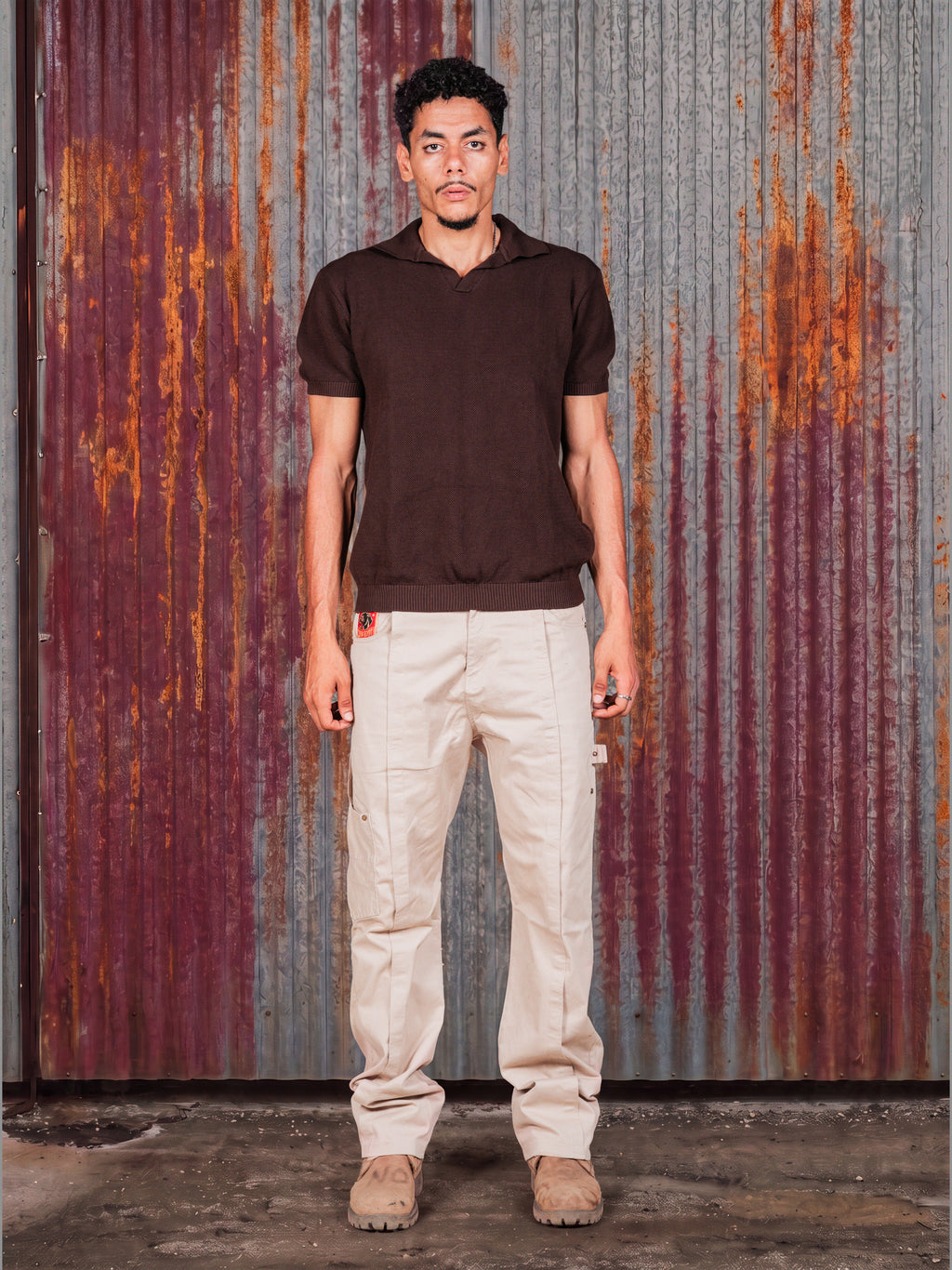 Core Knit Polo brown