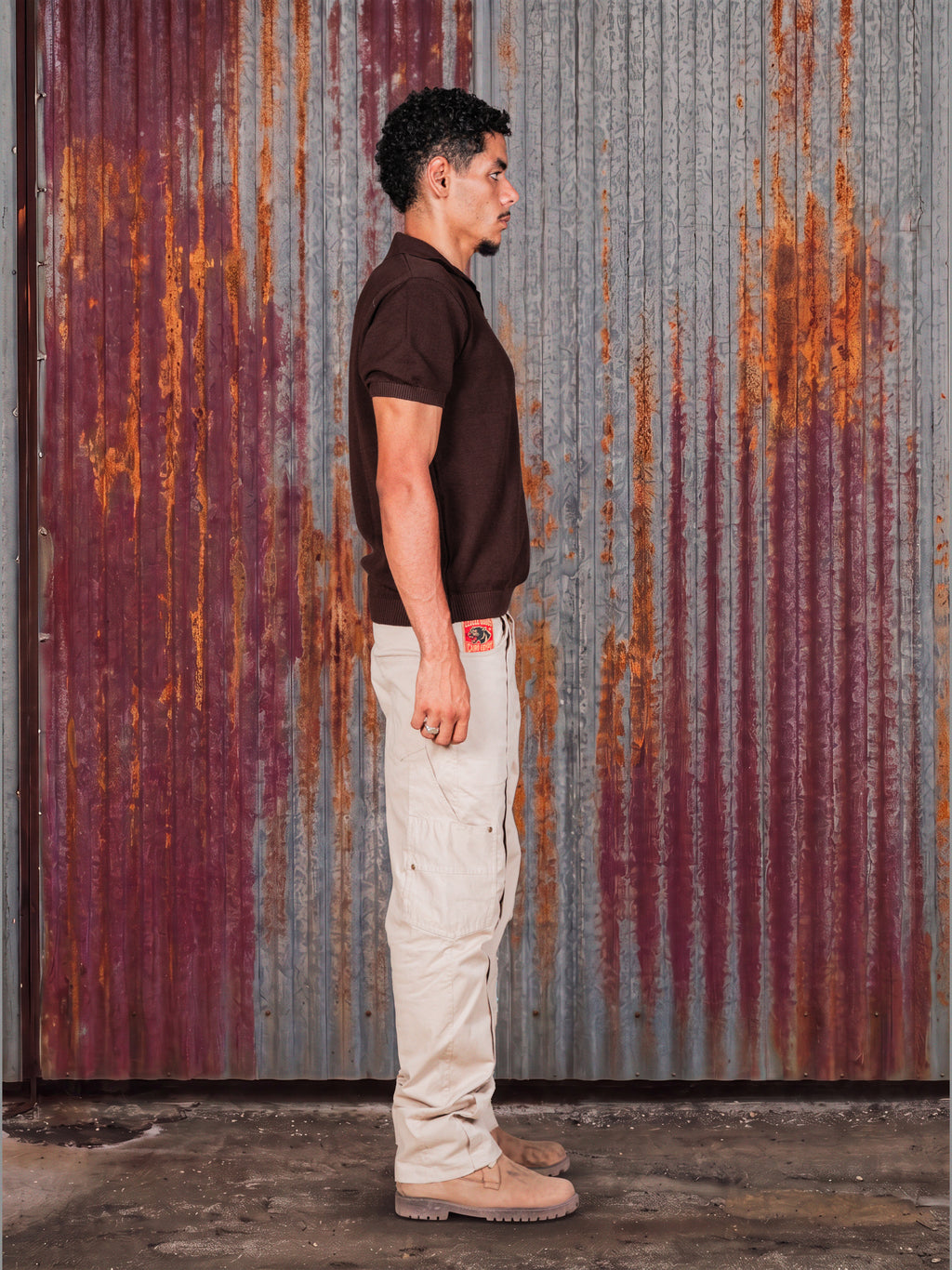 Core Knit Polo brown