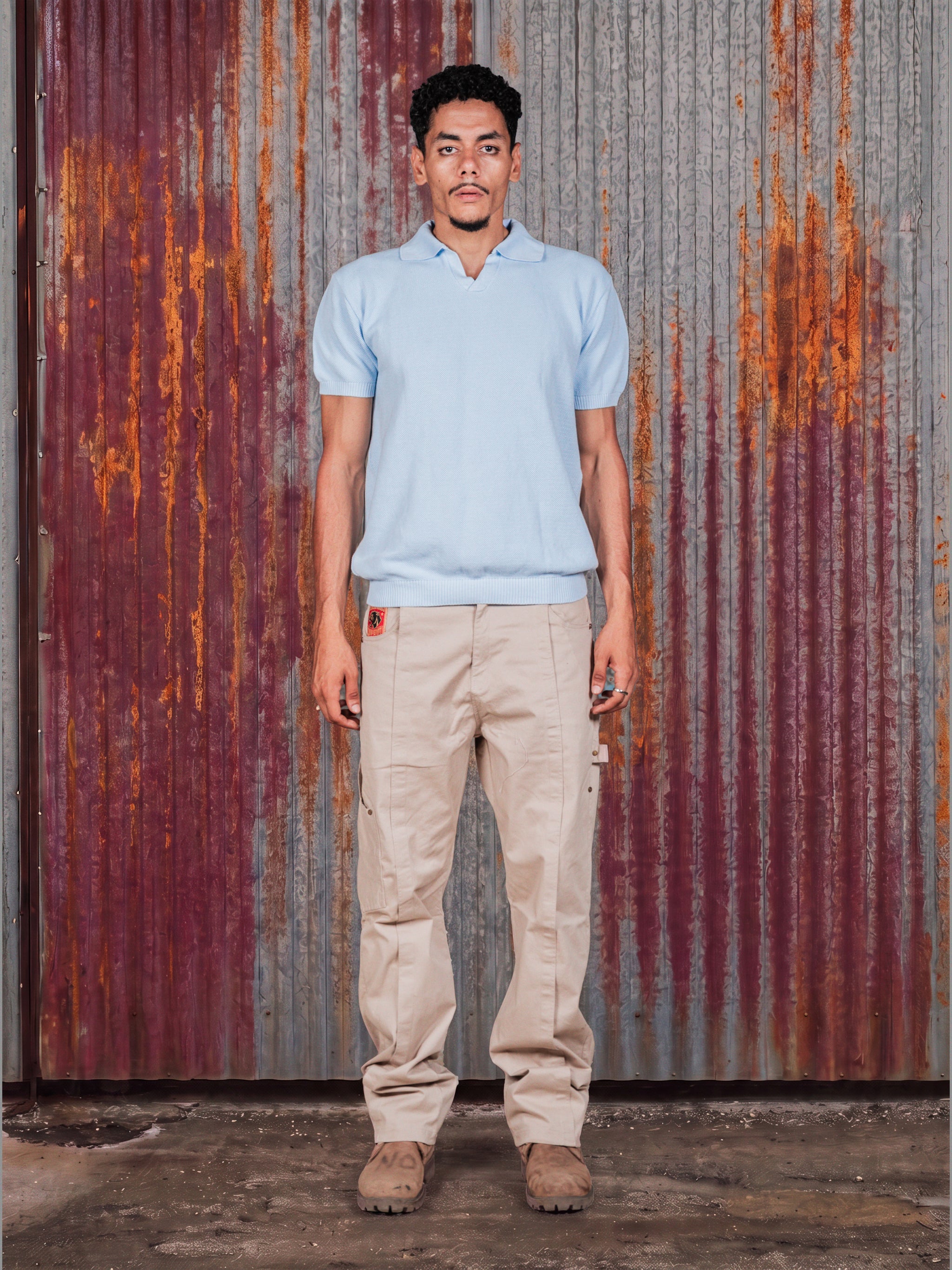 Core Knit Polo Light blue