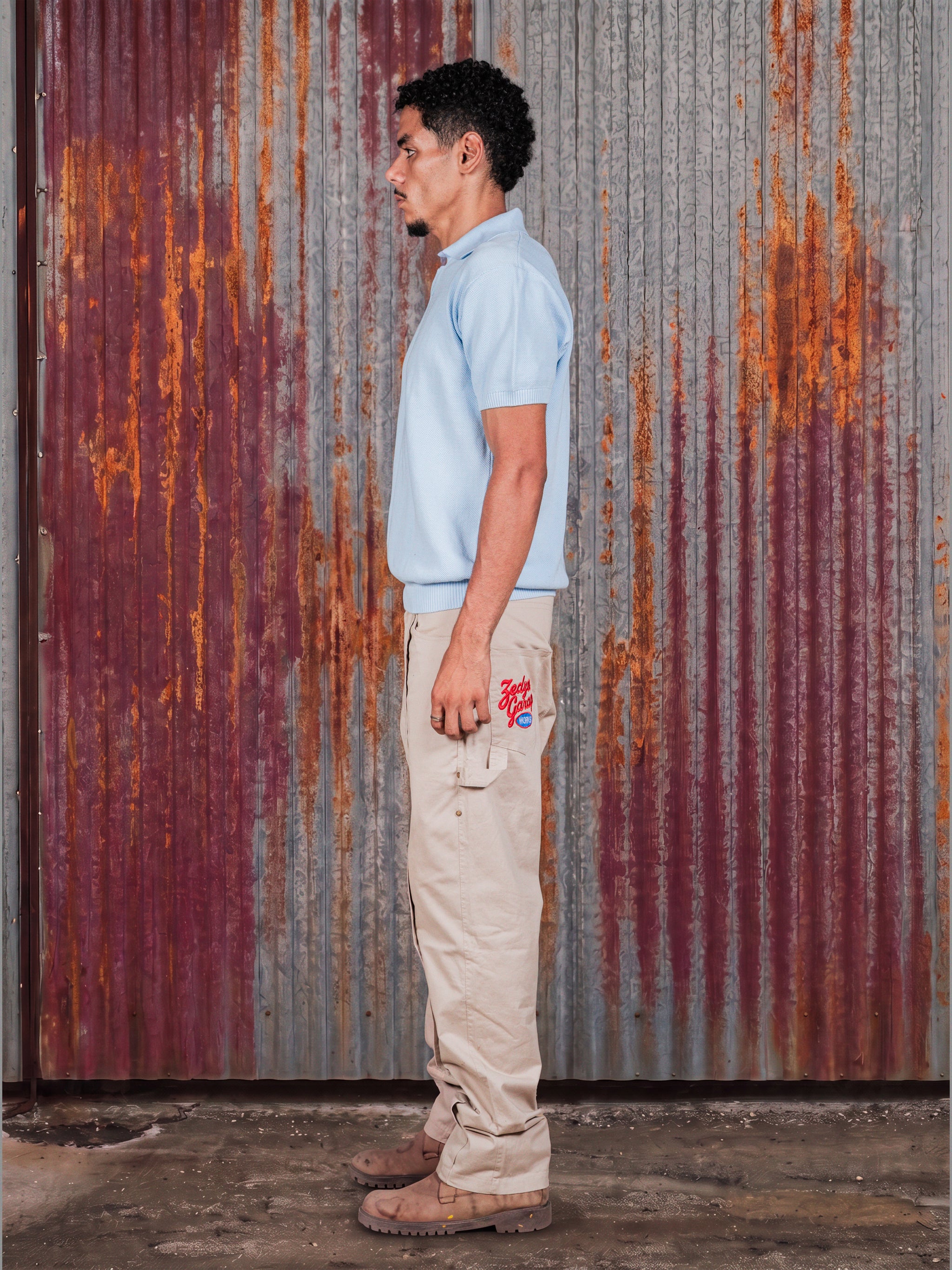 Core Knit Polo Light blue