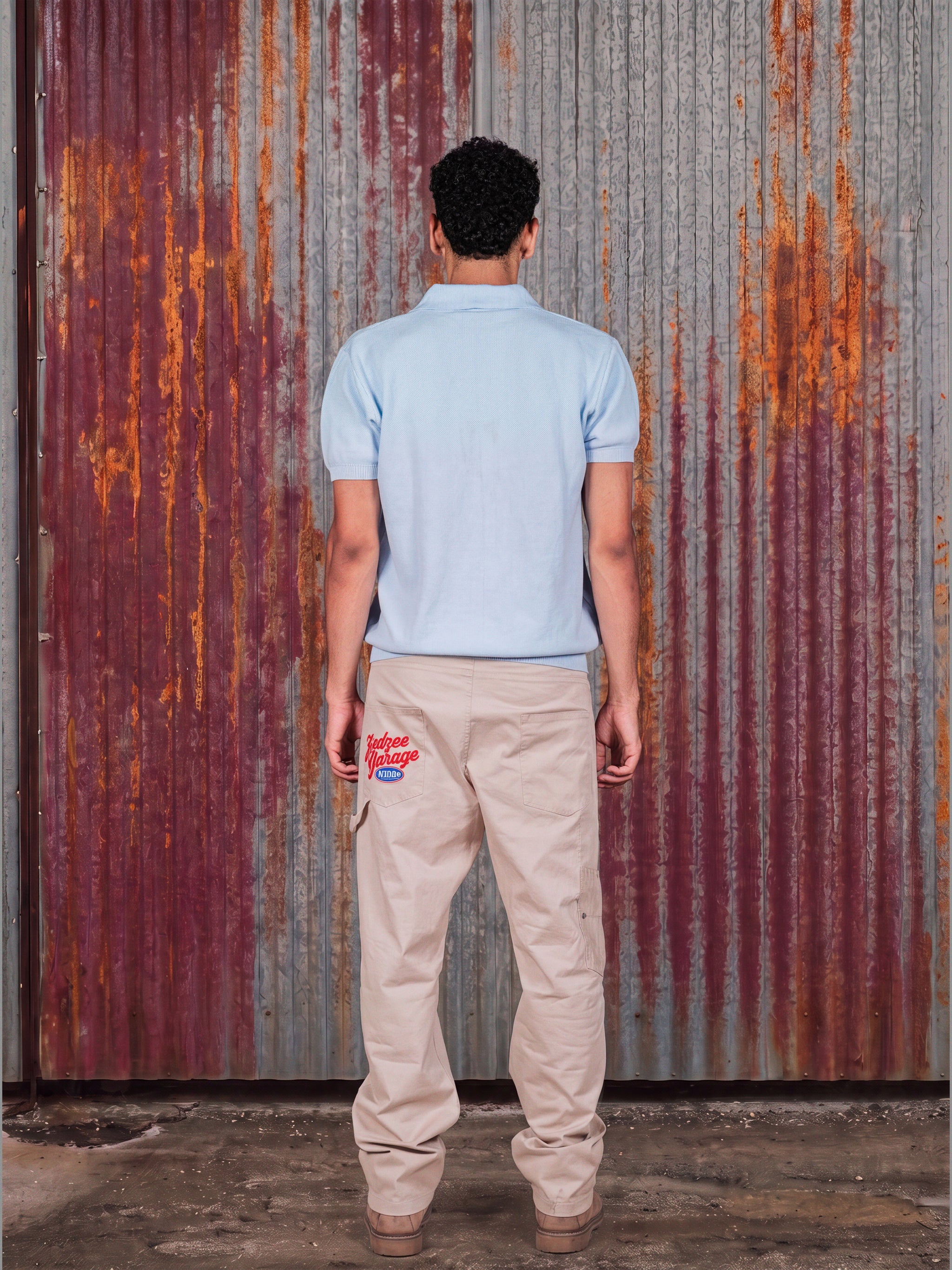 Core Knit Polo Light blue