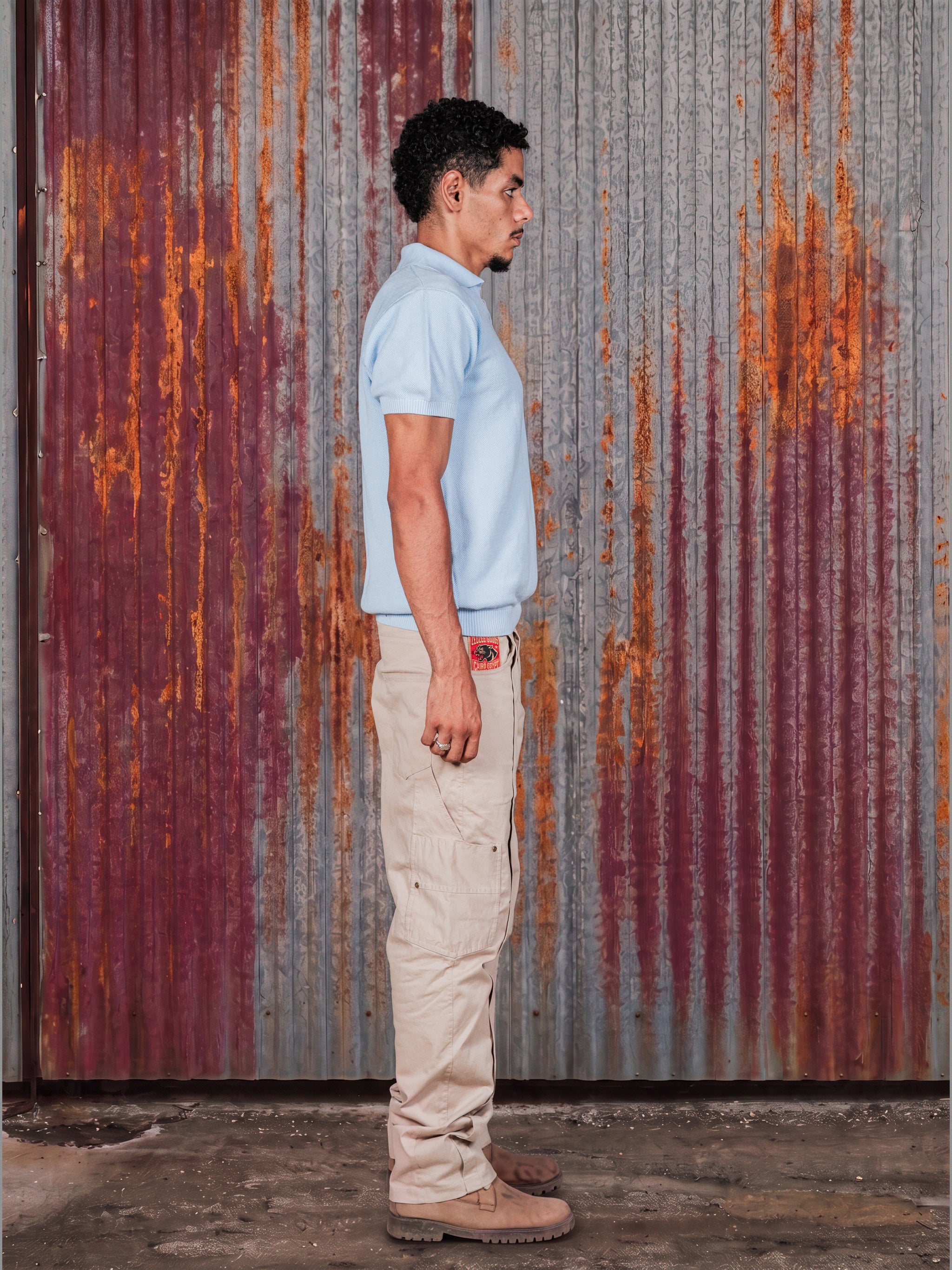 Core Knit Polo Light blue