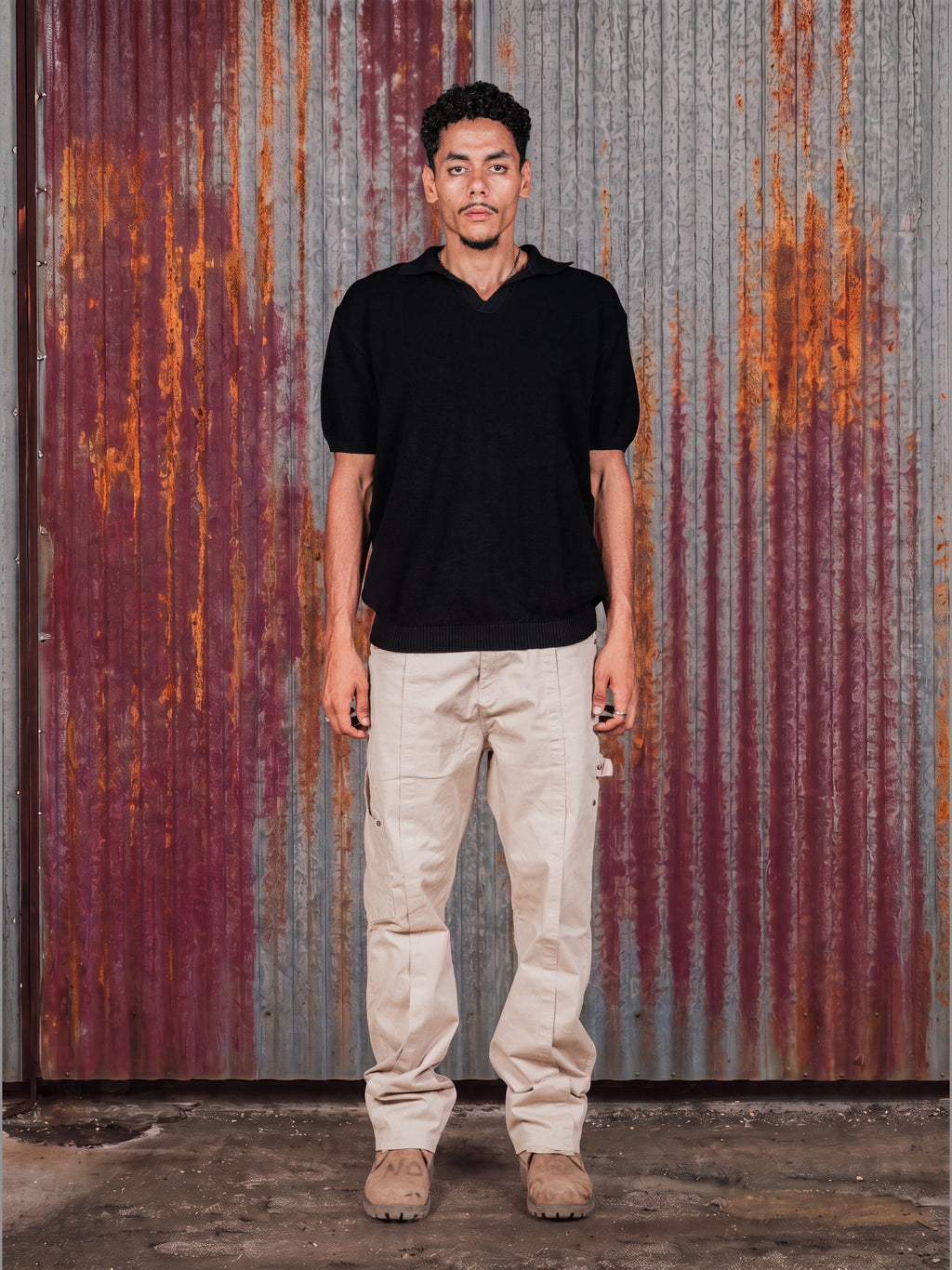 Core Knit Polo Black