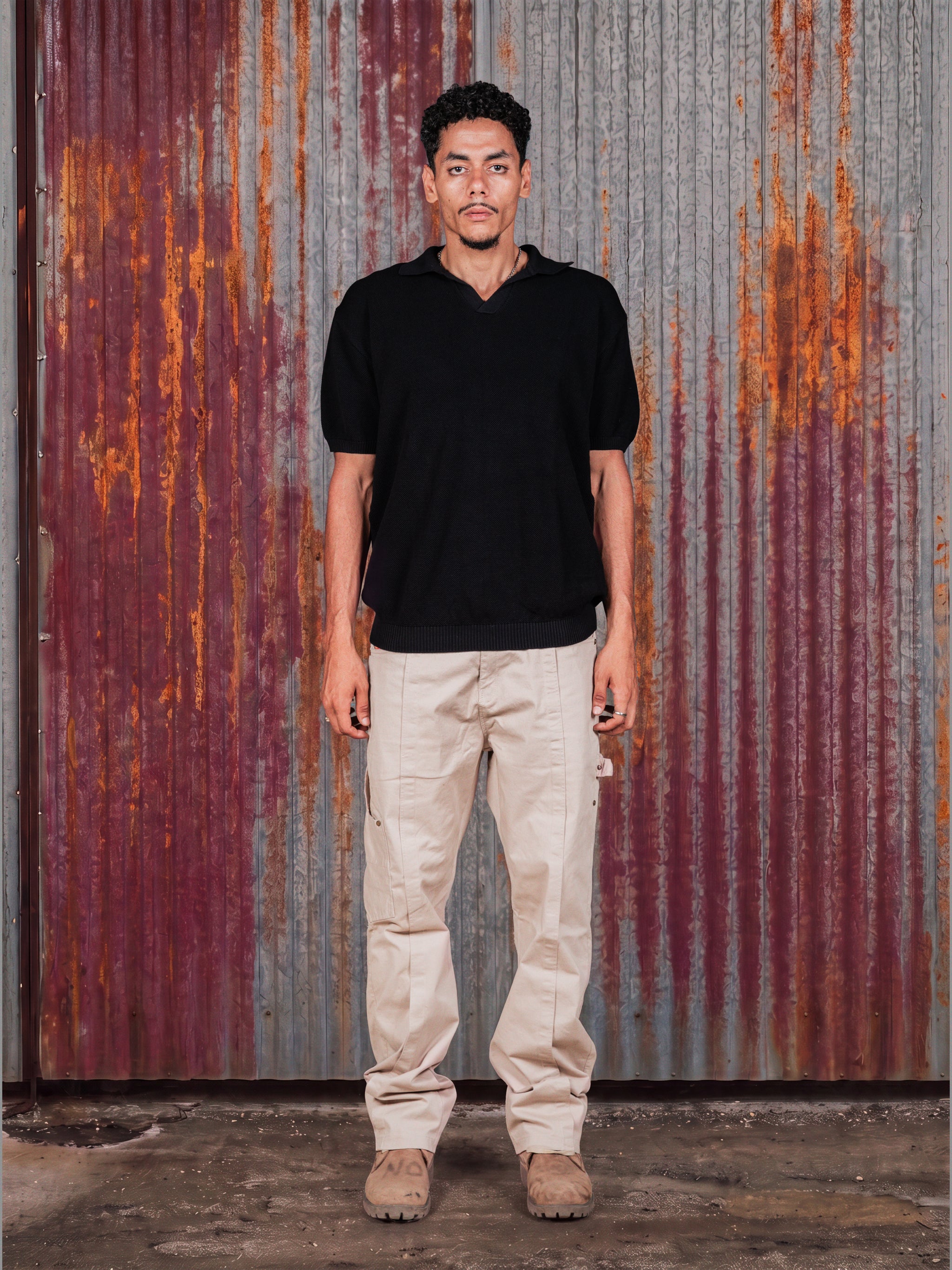 Core Knit Polo Black
