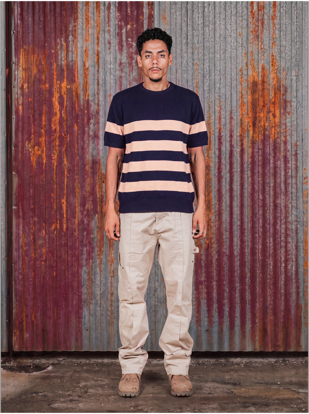 Navy & cream Stripe Knit Tee