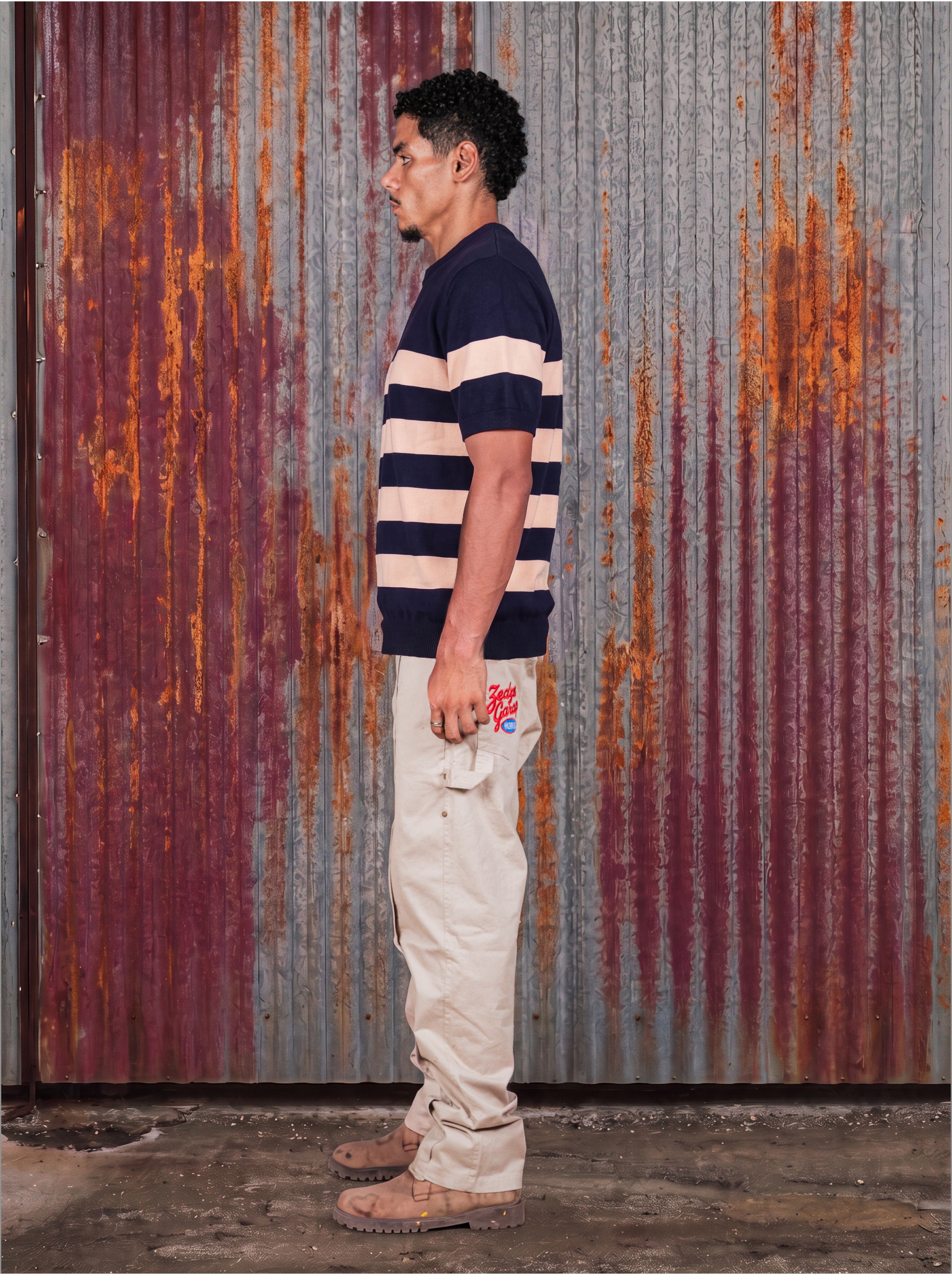 Navy & cream Stripe Knit Tee