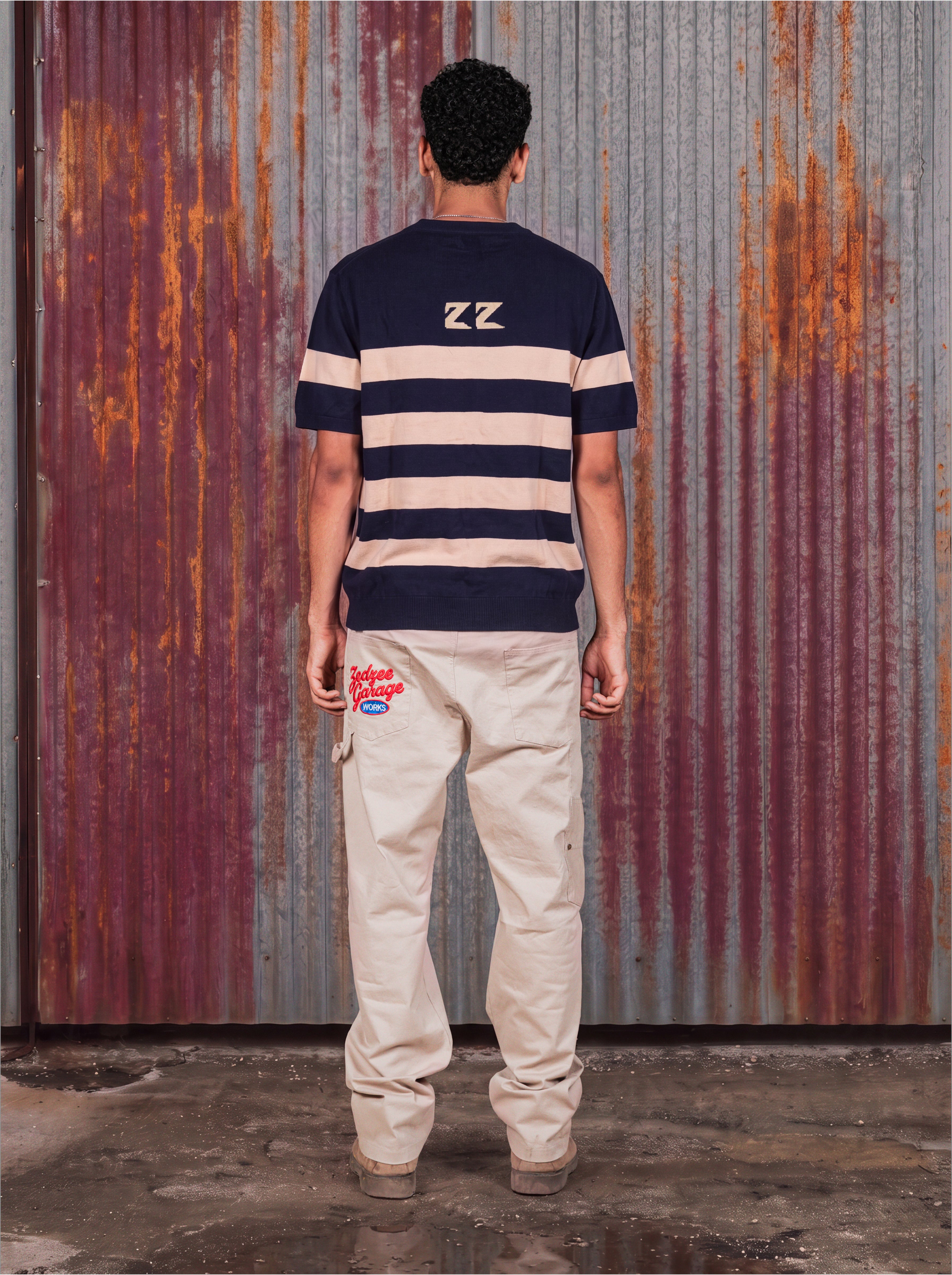 Navy & cream Stripe Knit Tee