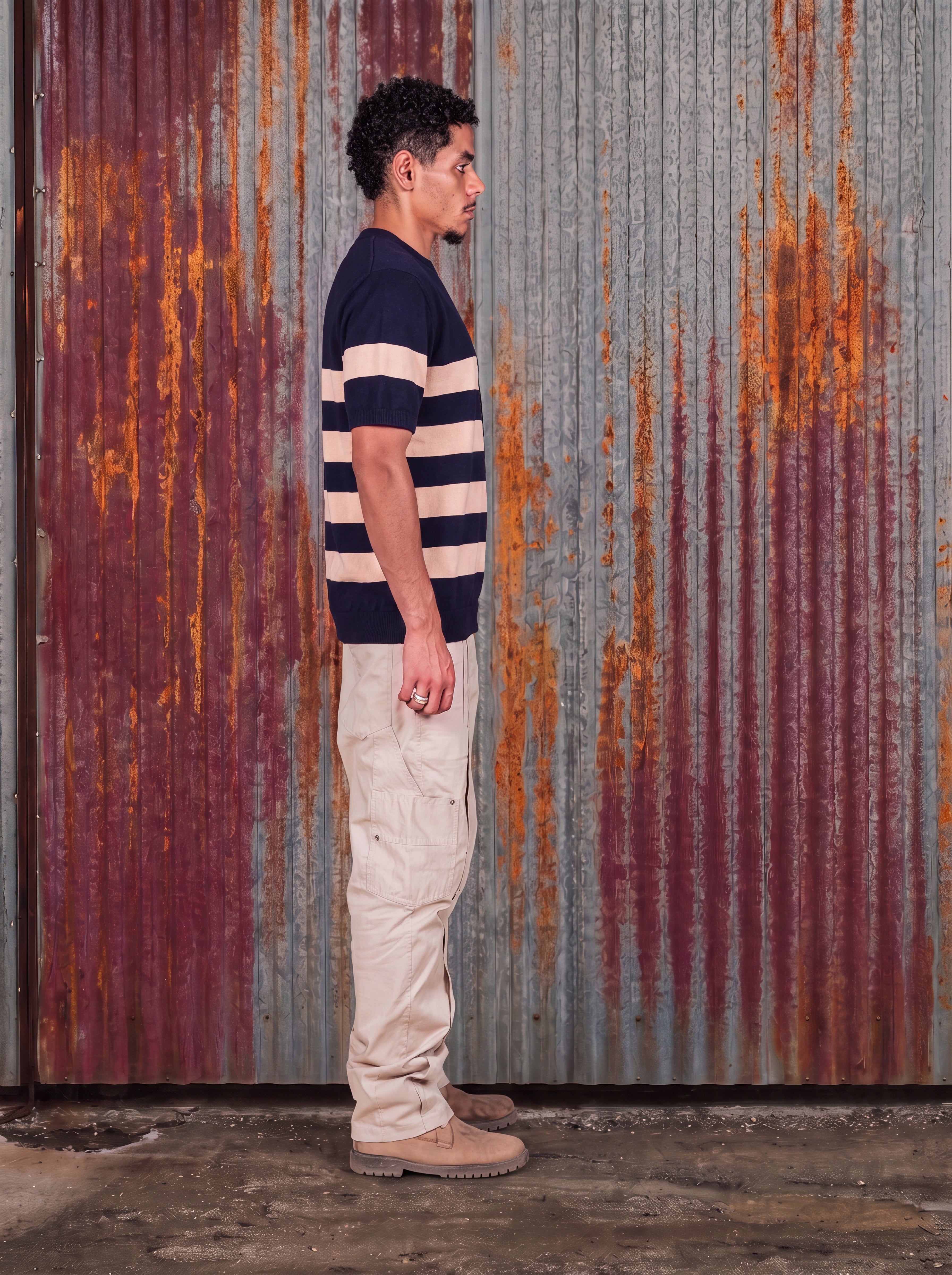 Navy & cream Stripe Knit Tee