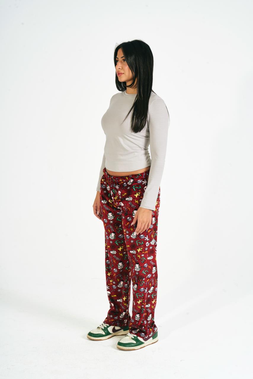 Xmas Drop Pants In Red