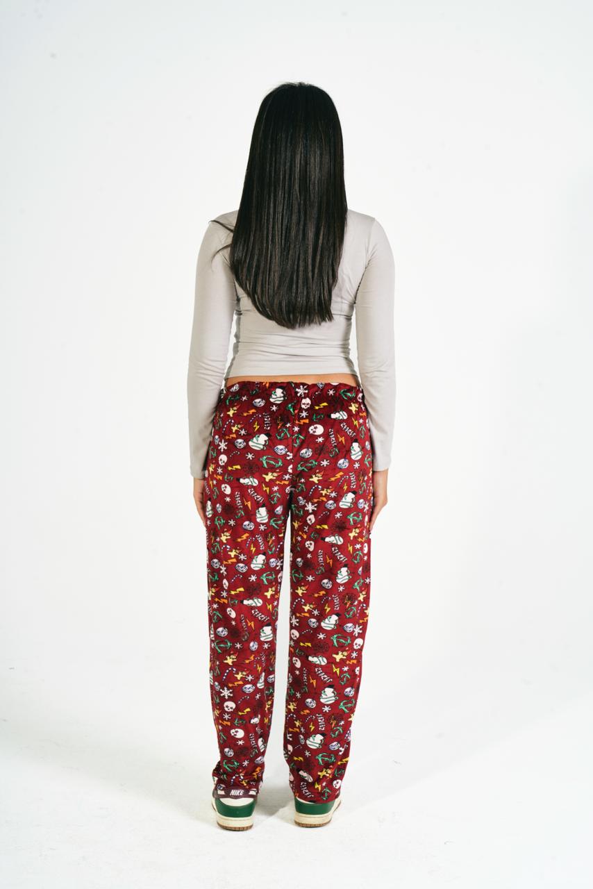Xmas Drop Pants In Red