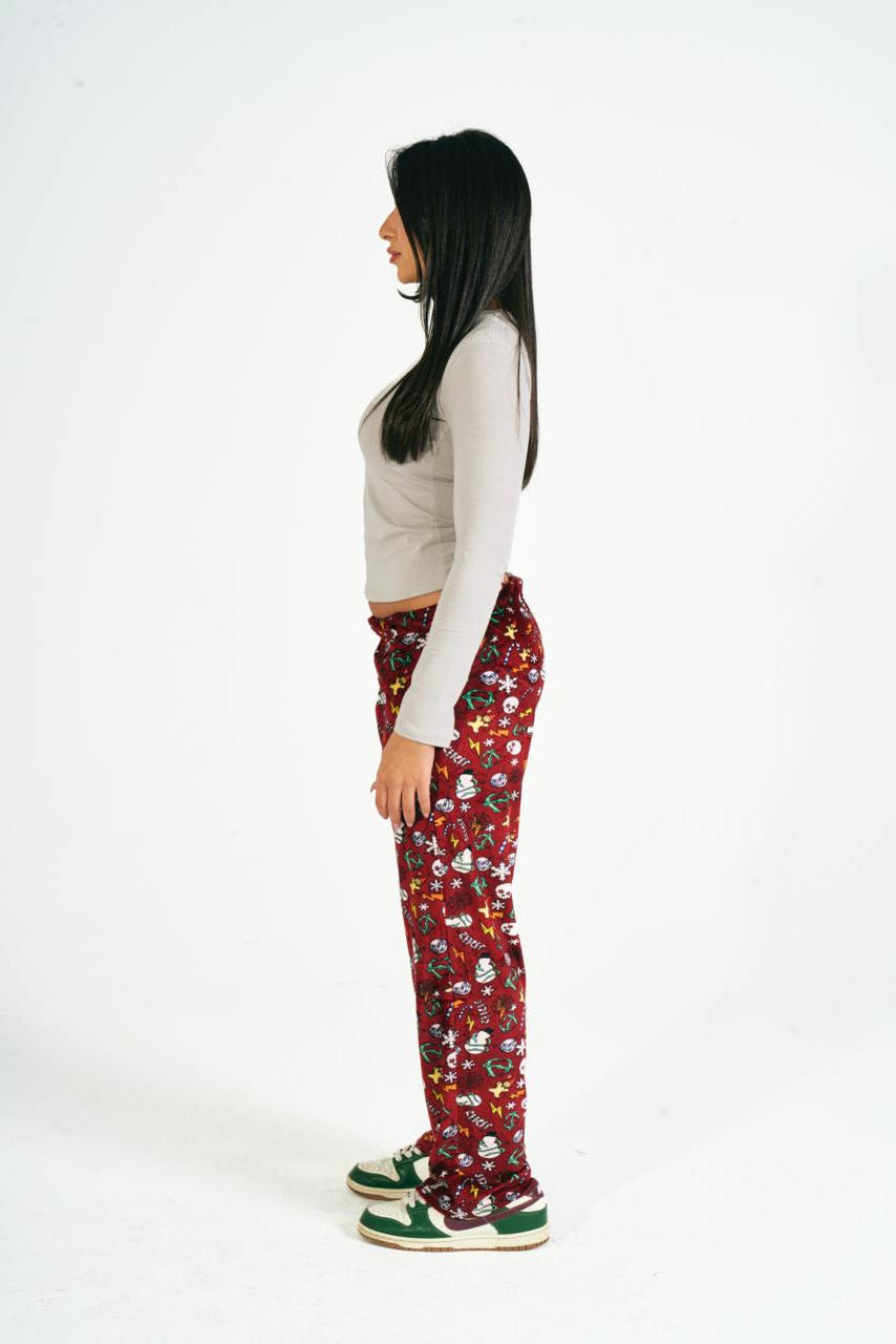 Xmas Drop Pants In Red