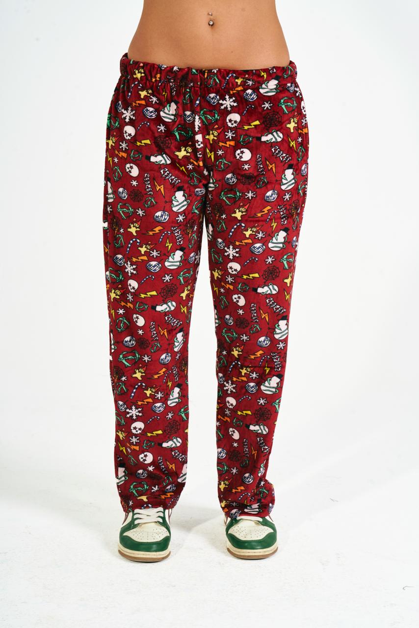Xmas Drop Pants In Red
