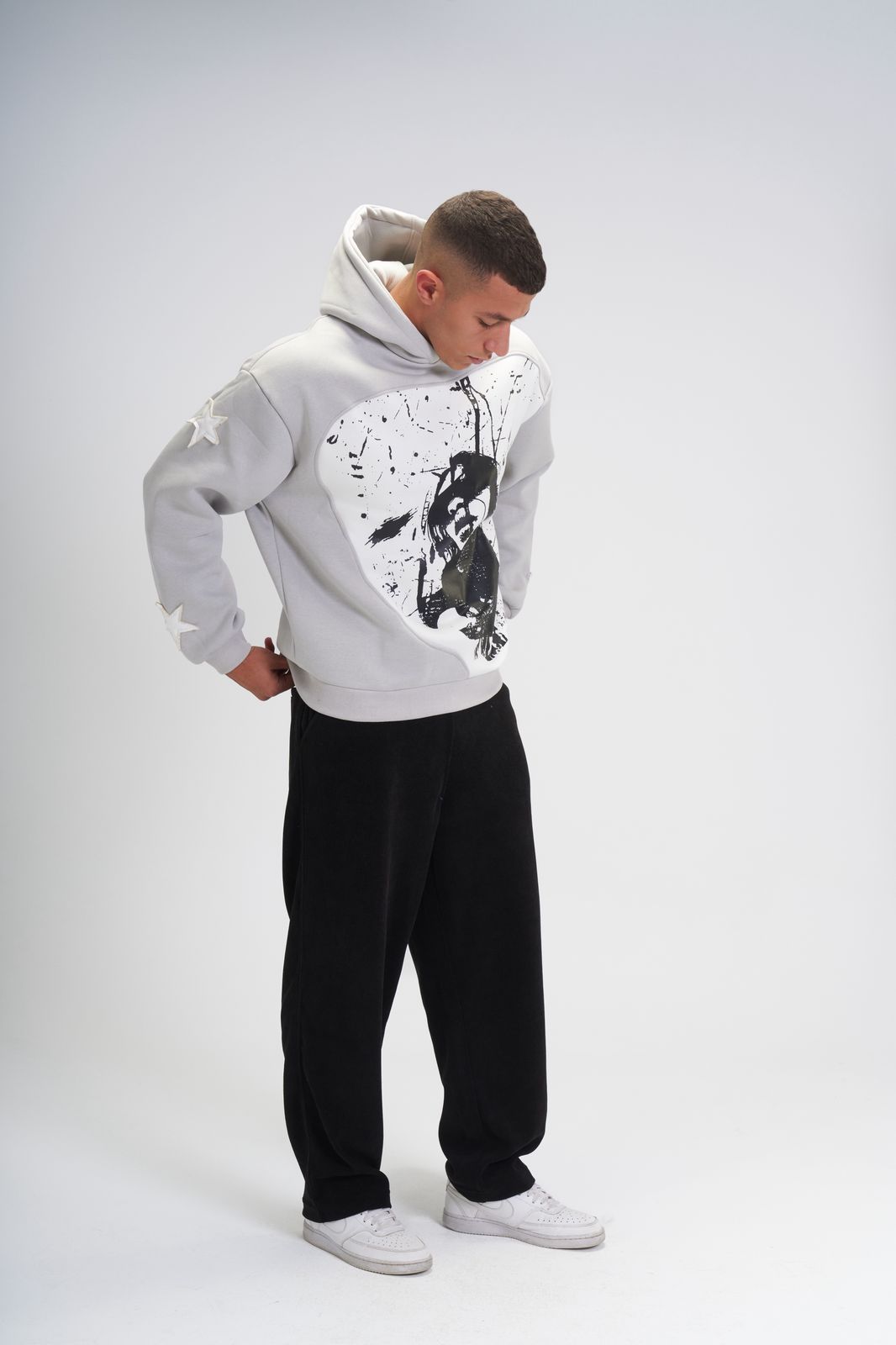 Grey Savage Star Hoodie